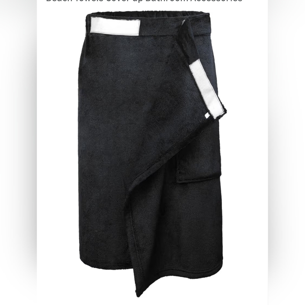 NWOT Amazon Men's Black Towel Wrap - Picture 4 of 6